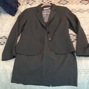 Gray Calvin Klein skirt suit
